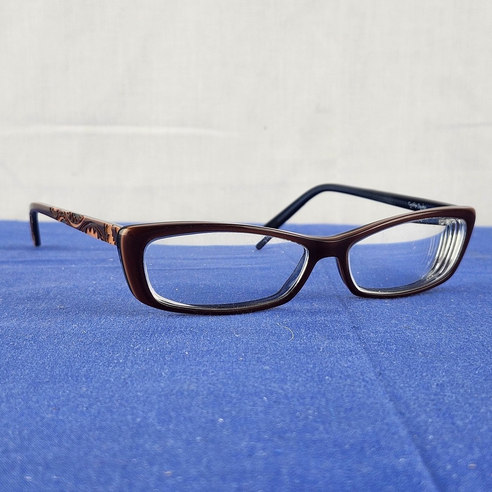 Cynthia Rowley Womens Eyeglasses Brown 52-13 CR0176 Plastic‎ Paisley